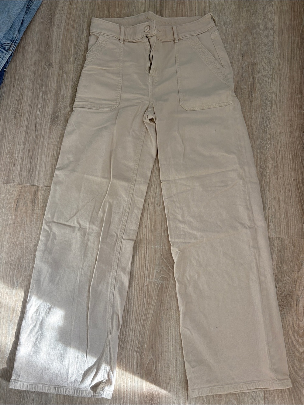 American Eagle Outfitters Men's Beige Straight-Leg Chinos